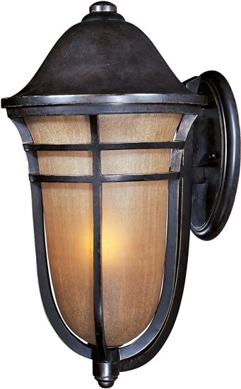 Foto para 100W Westport VX 1-Light Outdoor Wall Lantern AT Mocha Cloud Glass MB Incandescent 13"x25" 