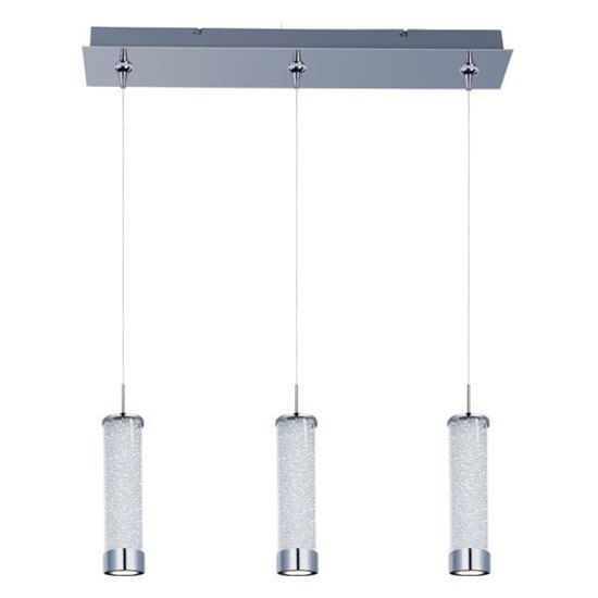 Foto para 11.5W Chroma 3-Light LED RapidJack Pendant and Canopy PC Clear Iridescent Glass Cree® LED (OA HT 22.5"-142.5") (CAN 24.25"x4.5"x2.5")