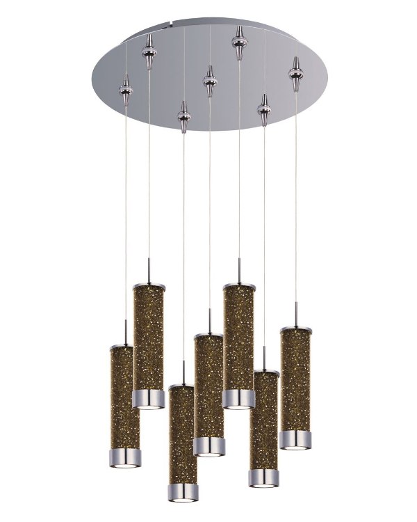 Picture of 11.5W Chroma 7-Light LED RapidJack Pendant and Canopy PC Champagne Glass Cree® LED (OA HT 22.5"-142.5") (CAN 17"x2.5")