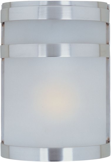 Foto para 13W Arc EE 1-Light Outdoor Wall Lantern SST Frosted Glass GU24 Fluorescent 