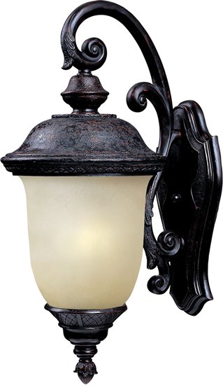 Foto para 13W Carriage House EE 1-Light Outdoor Wall Lantern OB Mocha Glass GU24 Fluorescent 9"x20" 