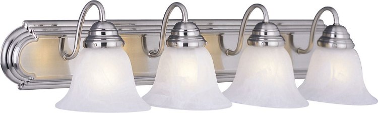 Foto para 13W Essentials EE 4-Light Bath Vanity SN Marble Glass GU24 Fluorescent 