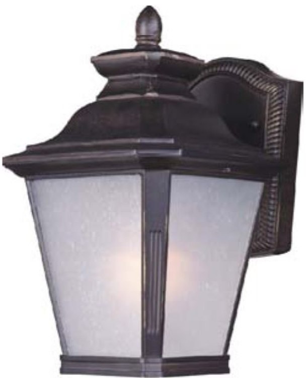 Picture of 13W Knoxville EE 1-Light Outdoor Wall Lantern BZ Frosted Seedy GU24 