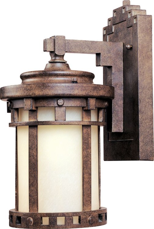 Picture of 13W Santa Barbara EE 1-Light Outdoor Wall Lantern SE Mocha Glass GU24 Fluorescent 5.5"x10" 