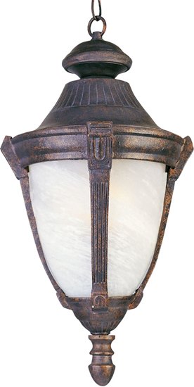 Foto para 150W Wakefield Cast 1-Light Outdoor Hanging Lantern EB Marble Glass MB Incandescent 13"x27" 72" Chain