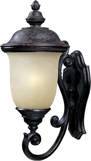 Picture of 18W Carriage House EE 1-Light Outdoor Wall Lantern OB Mocha Glass GU24 Fluorescent 