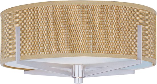 Foto para 18W Elements 3-Light Flush Mount SN Natural Fiber GU24 Fluorescent 16"x5.25" 