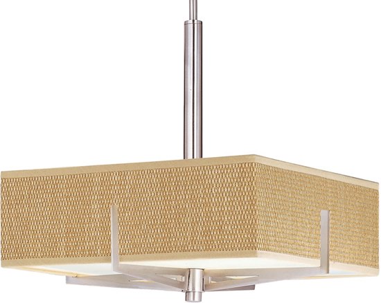 Picture of 18W Elements 3-Light Pendant SN Natural Fiber GU24 Fluorescent 16"x16"x5.25" (OA HT 25"-68")