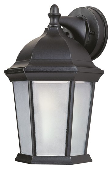 Picture of 1-Light Outdoor Wall Lantern 13W GU24 BK Frosted GU24 Fluorescent 6-Min