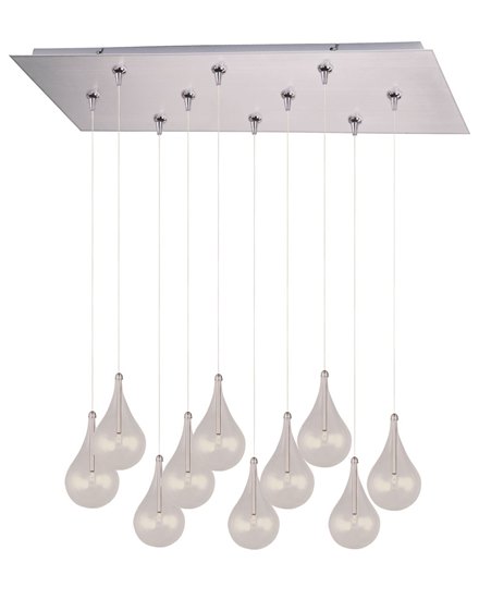 Foto para 20W Larmes 10-Light RapidJack Pendant and Canopy SN Clear Glass 12V G4 Xenon (OA HT 9.75"-129.75") (CAN 31.5"x12.5"x2.5")