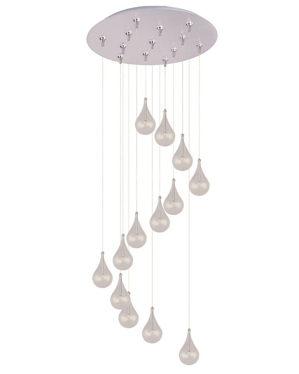 Picture of 20W Larmes 13-Light RapidJack Pendant and Canopy SN Clear Glass 12V G4 Xenon (OA HT 9.75"-129.75") (CAN 21"x2.5")