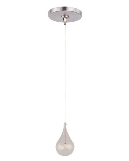 Picture of 20W Larmes 1-Light RapidJack Pendant and Canopy SN Clear Glass 12V G4 Xenon (OA HT 8.25"-128.25") (CAN 4.5"x4.25")