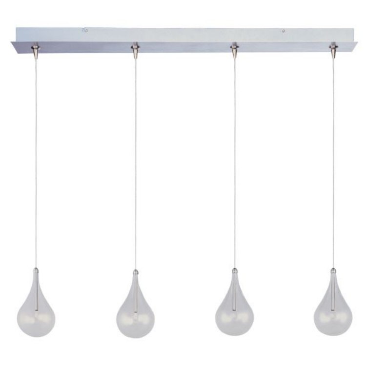 Picture of 20W Larmes 4-Light RapidJack Pendant and Canopy SN Clear Glass 12V G4 Xenon (OA HT 9.5"-129.5") (CAN 34.5"x4.5"x2.25")