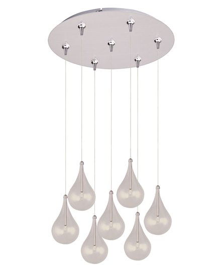 Foto para 20W Larmes 7-Light RapidJack Pendant and Canopy SN Clear Glass 12V G4 Xenon (OA HT 9.75"-129.75") (CAN 17"x2.5")