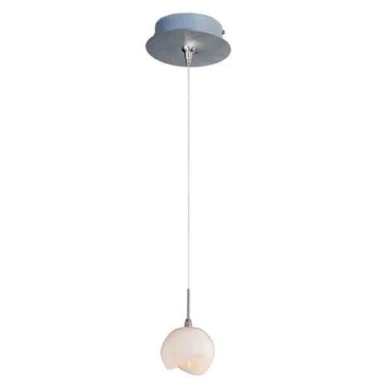 Picture of 20W Opal White 1-Light RapidJack Pendant and Canopy SN Glass 12V G4 Xenon (OA HT 5"-124") (CAN 5.75"x1.25")