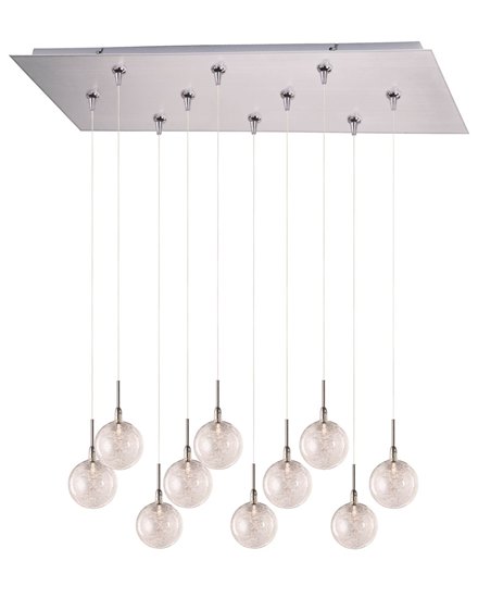 Foto para 20W Starburst 10-Light RapidJack Pendant and Canopy SN Threaded Glass 12V G4 Xenon (OA HT 6.5"-126.5") (CAN 31.5"x12.5"x2.5")