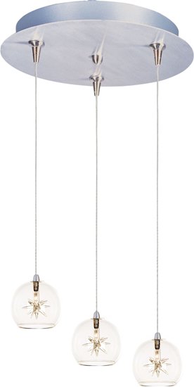 Picture of 20W Starburst 3-Light RapidJack Pendant and Canopy Clear 12V G4 Xenon (OA HT 6"-126.25") (CAN 11.75"x1.25")