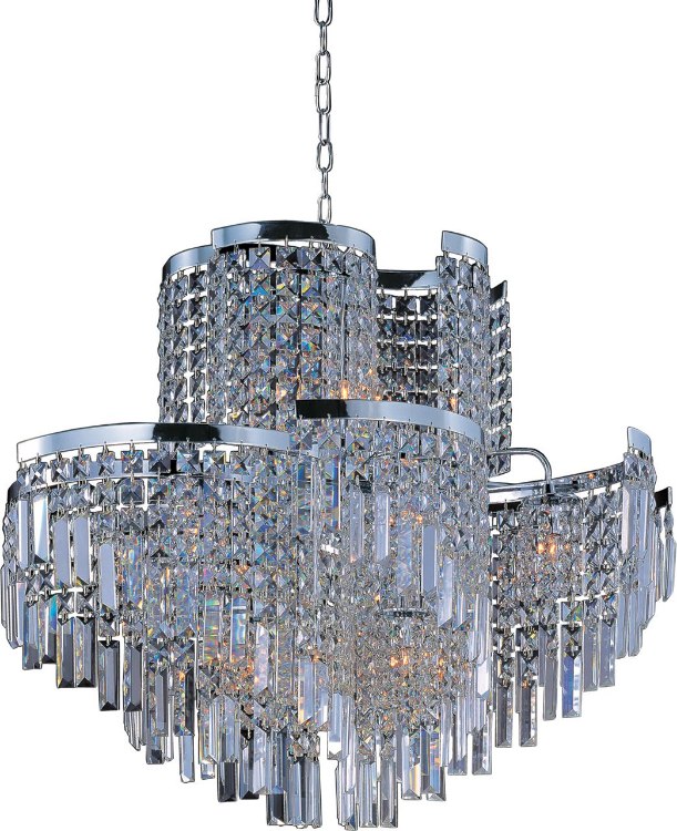 Foto para 25W Belvedere 19-Light Pendant PC Beveled Crystal Glass G9 Xenon 78" Chain