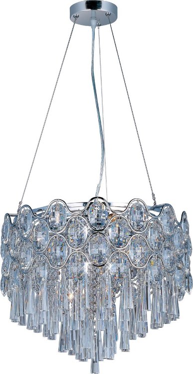 Foto para 25W Jewel 12-Light Pendant PC Beveled Crystal Glass G9 Xenon (OA HT 135")