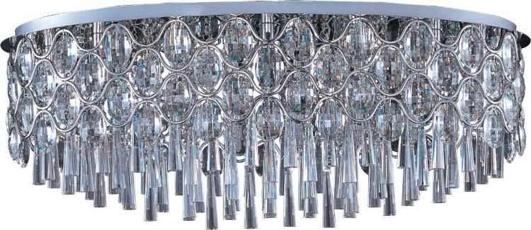Foto para 25W Jewel 23-Light Flush Mount PC Beveled Crystal Glass G9 Xenon 