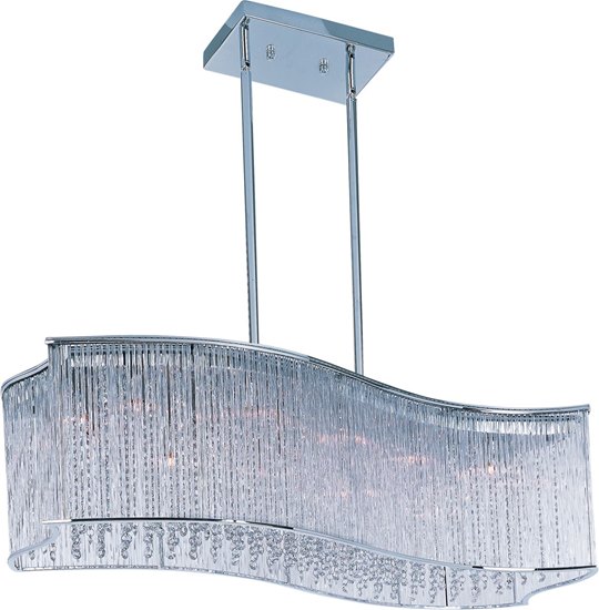 Foto para 25W Swizzle 16-Light Pendant PC Clear Glass G9 Xenon (OA HT 55")