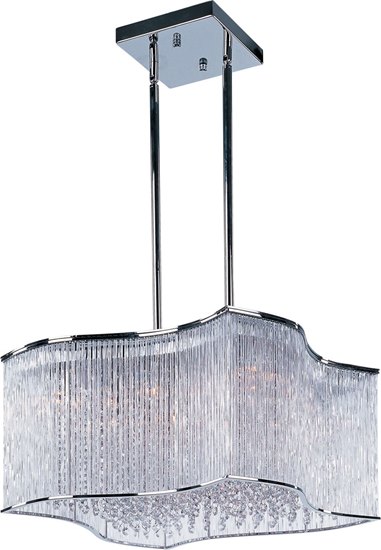 Picture of 25W Swizzle 20-Light Pendant PC Clear Glass G9 Xenon (OA HT 55")