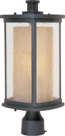 Picture of 26W Bungalow EE 1-Light Outdoor Pole/Post Lantern BZ Seedy/Wilshire Glass GU24 Fluorescent 