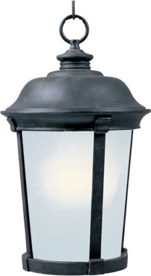 Foto para 26W Dover EE 1-Light Outdoor Hanging Lantern BZ Frosted Seedy Glass GU24 Fluorescent 72" Chain