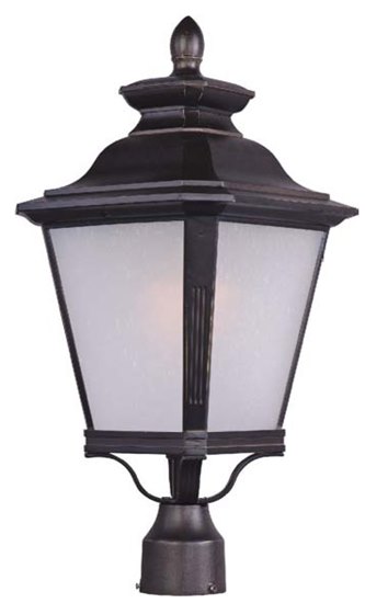 Foto para 26W Knoxville EE 1-Light Outdoor Pole/Post Lantern BZ Frosted Seedy GU24 