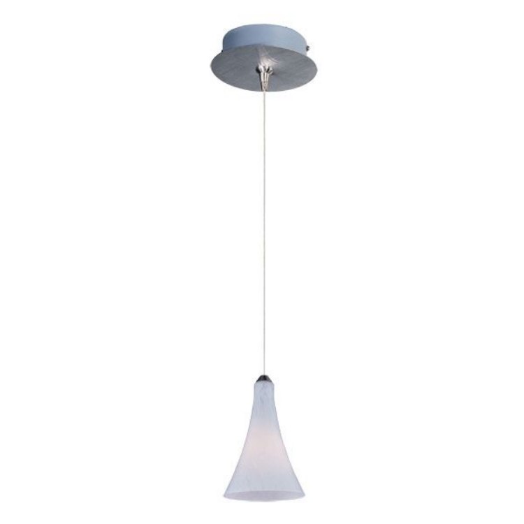 Foto para 35W Leopard 1-Light RapidJack Pendant and Canopy SN White Leopard Glass 12V G4 Xenon (OA HT 9.75"-128.75") (CAN 5.75"x1.25")