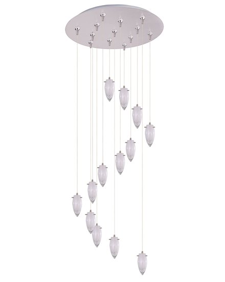 Picture of 35W White Cirrus 13-Light RapidJack Pendant and Canopy SN Glass 12V G4 Xenon (OA HT 9.5"-129.5") (CAN 21"x2.5")