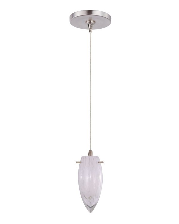 Picture of 35W White Cirrus 1-Light RapidJack Pendant and Canopy SN Glass 12V G4 Xenon (OA HT 8"-128") (CAN 4.5"x4.25")