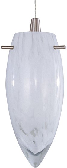 Foto para 35W White Cirrus 1-Light RapidJack Pendant SN Glass 12V G4 Xenon 