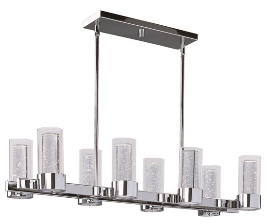 Foto para 4.5W Sync 8-Light LED Linear Chandelier PC Clear (OA HT 64.5")