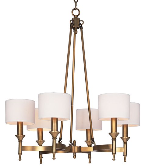 Foto para 40W Fairmont 6-Light Chandelier NAB Fabric CA Incandescent 30"x32" 