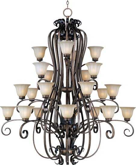 Foto para 40W Fremont 24-Light Chandelier PD Wilshire Glass MB Incandescent 72" Chain