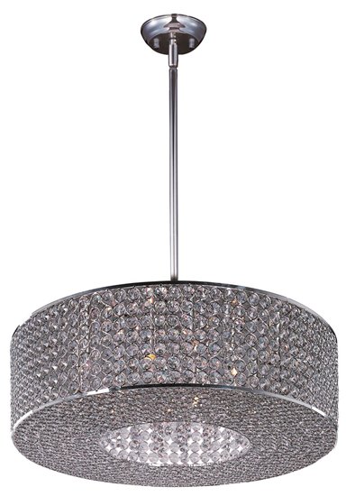 Foto para 40W Glimmer 10-Light Pendant PS Beveled Crystal G9 Xenon (OA HT 47")