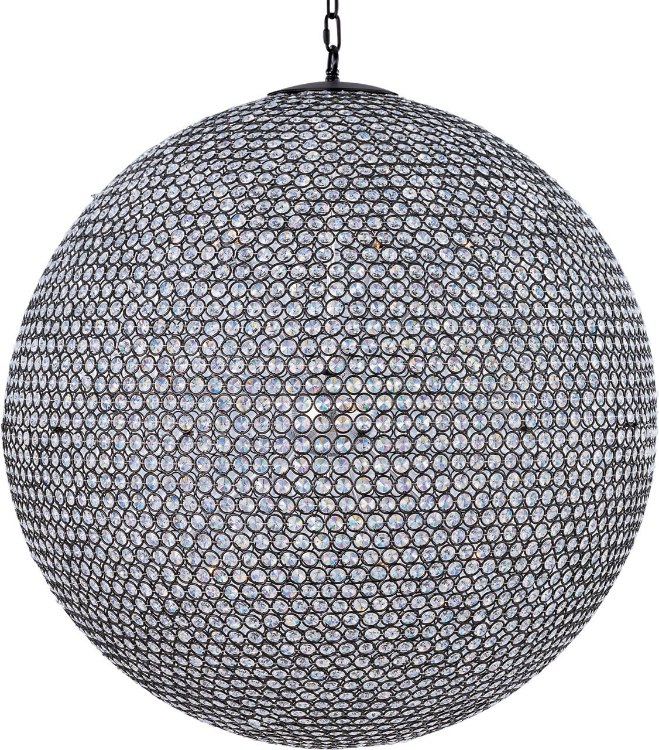 Foto para 40W Glimmer 18-Light Chandelier BZ Beveled Crystal Glass G9 Xenon 36" Chain