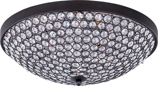 Foto para 40W Glimmer 4-Light Flush Mount BZ Beveled Crystal Glass G9 Xenon 