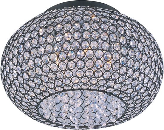 Foto para 40W Glimmer 5-Light Flush Mount BZ Beveled Crystal Glass G9 Xenon 