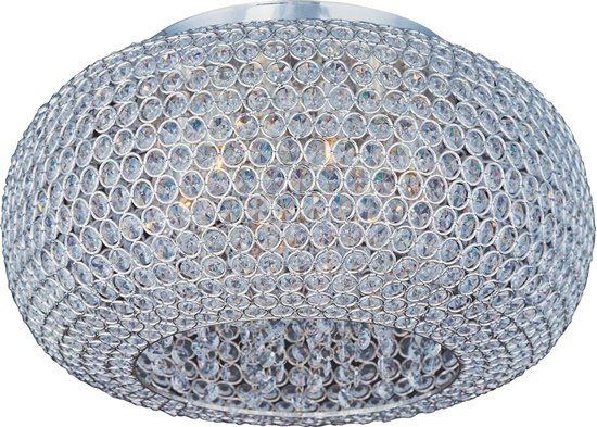 Picture of 40W Glimmer 6-Light Flush Mount PS Beveled Crystal Glass G9 Xenon 18"x8.75" 