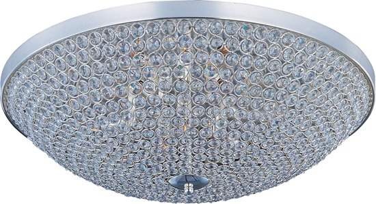 Foto para 40W Glimmer 6-Light Flush Mount PS Beveled Crystal Glass G9 Xenon 19"x5.5" 