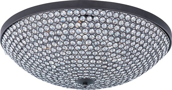 Picture of 40W Glimmer 9-Light Flush Mount BZ Beveled Crystal Glass G9 Xenon 