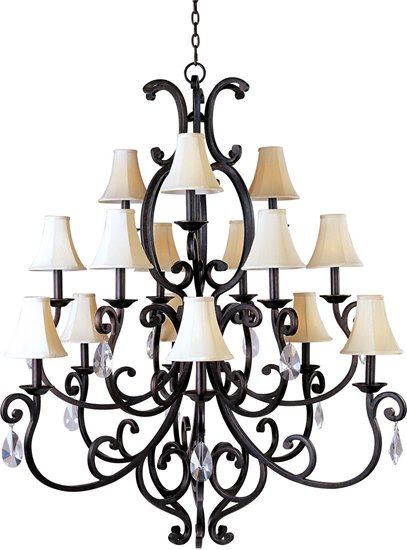 Picture of 40W Richmond 15-Light Chandelier CU Fabric CA Incandescent 72" Chain