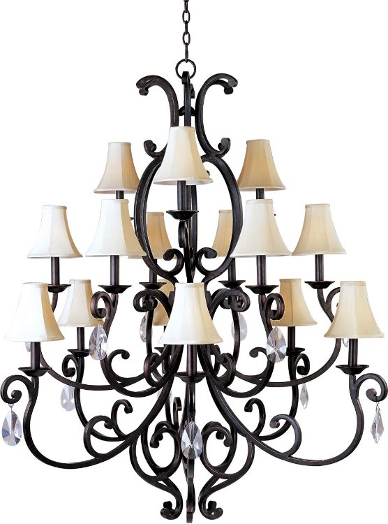 Foto para 40W Richmond 15-Light Chandelier CU Fabric CA Incandescent 72" Chain