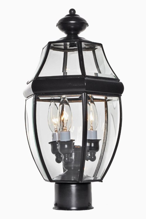 Picture of 40W South Park 3-Light Outdoor Pole/Post Lantern BU Clear Glass CA Incandescent 9.5"x18.5" 