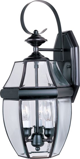 Picture of 40W South Park 3-Light Outdoor Wall Lantern BU Clear Glass CA Incandescent 72" Chain