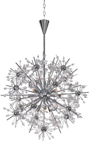 Picture of 40W Starfire 11-Light Chandelier PC Beveled Crystal G9 Xenon (OA HT 72")37.5" Chain