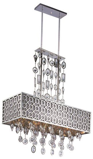 Picture of 40W Symmetry 8-Light Chandelier PN Fabric G9 Xenon (OA HT 62.75")