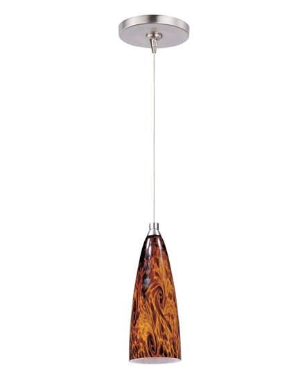 Foto para 50W Amber Lava 1-Light RapidJack Pendant and Canopy SN Glass 12V GY6.35 T4 Xenon (OA HT 11"-131") (CAN 4.5"x4.25")